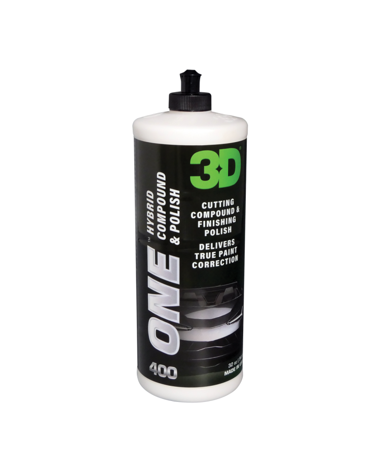3D ONE Hybrid compound and polish with wool and foam. 